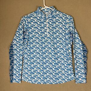 Icikuls Top Womens Medium Blue 1/4 Zip Long Sleeve Lightweight‎ Golf Adult